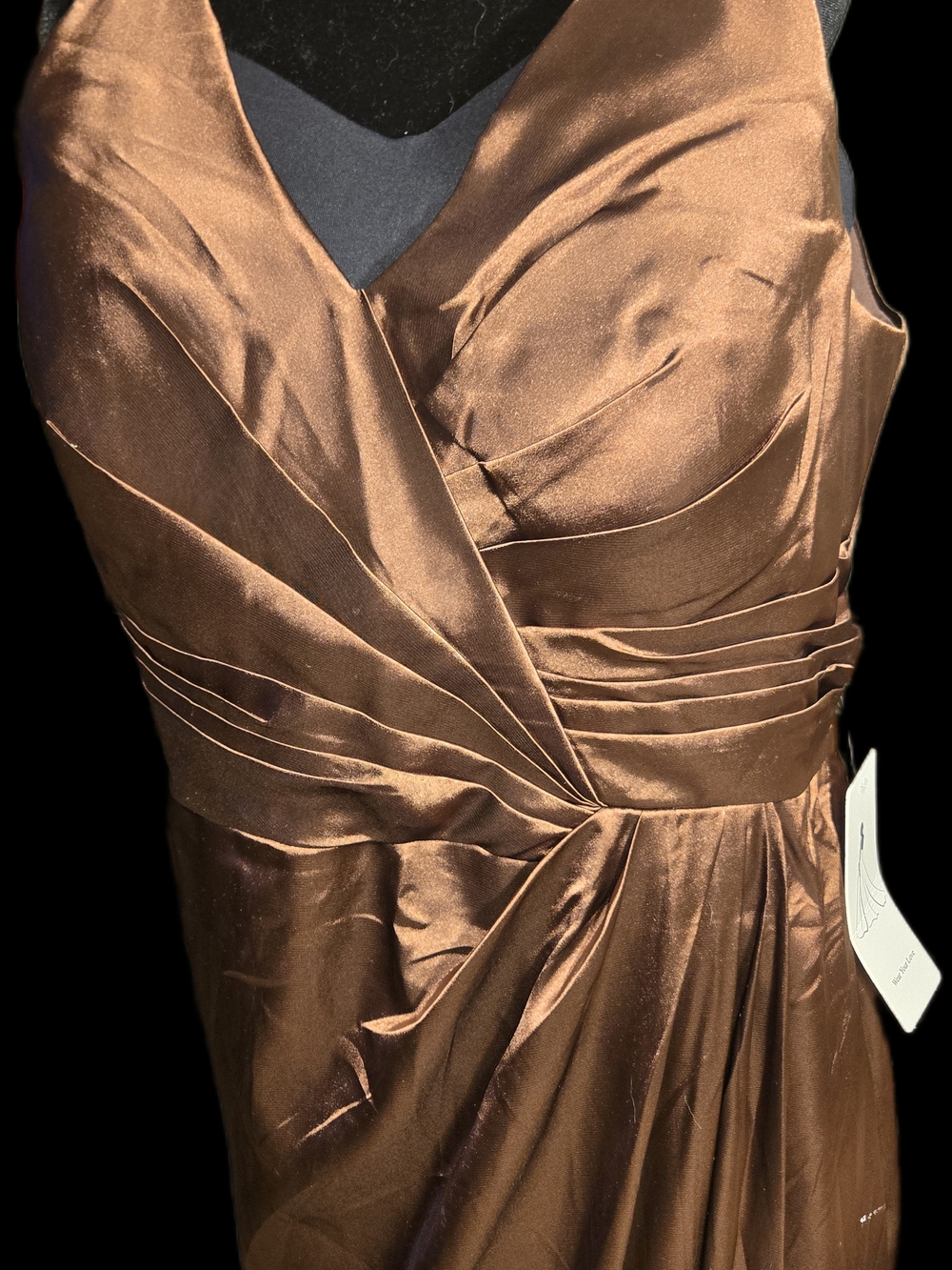 Size 16/18 V-Neck Satiny Brown Evening/Ball/Prom Dress